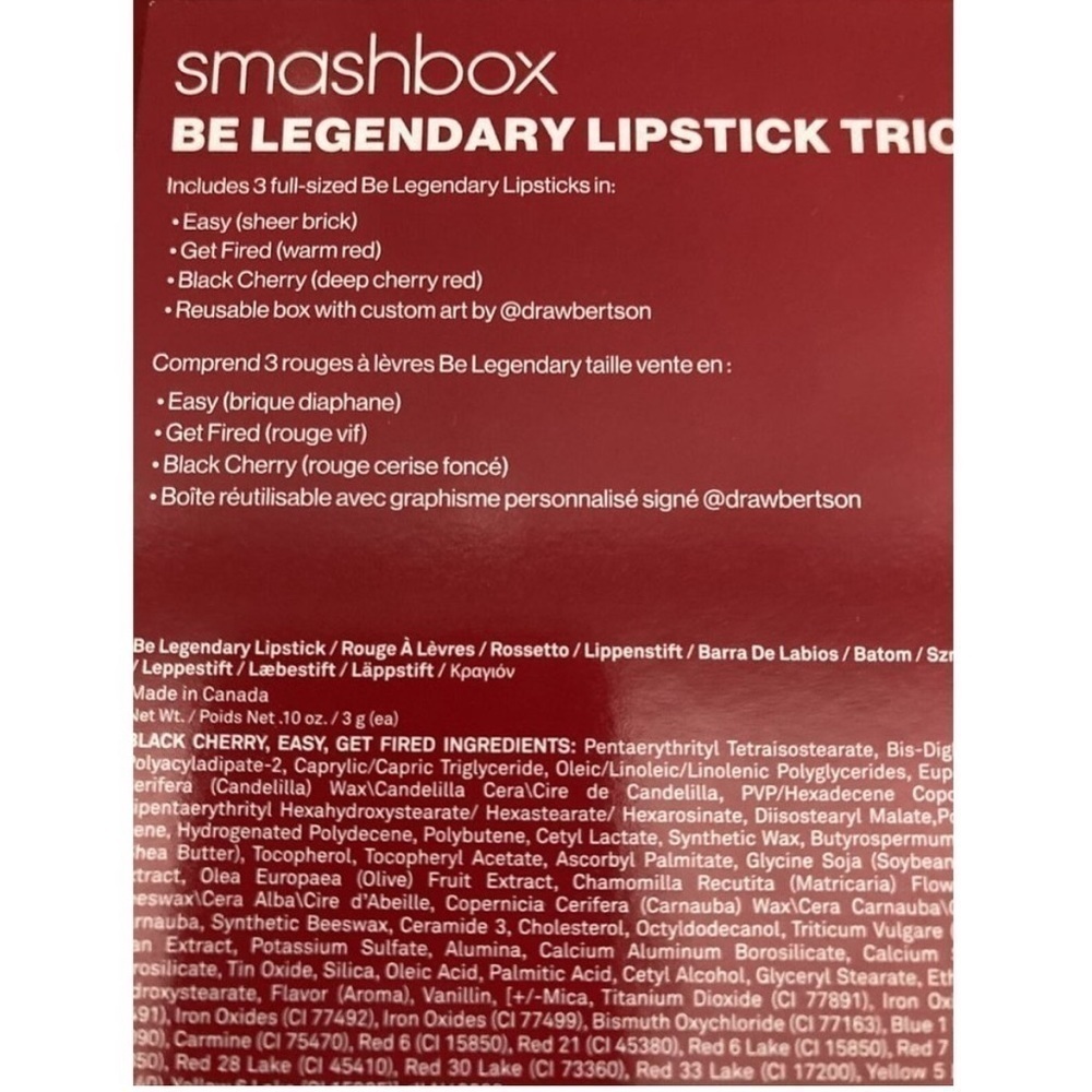 SMASHBOX BE LEGENDARY LIPSTICK TRIO: Easy, Get Fired, Black Cherry NWT - Picture 5 of 8